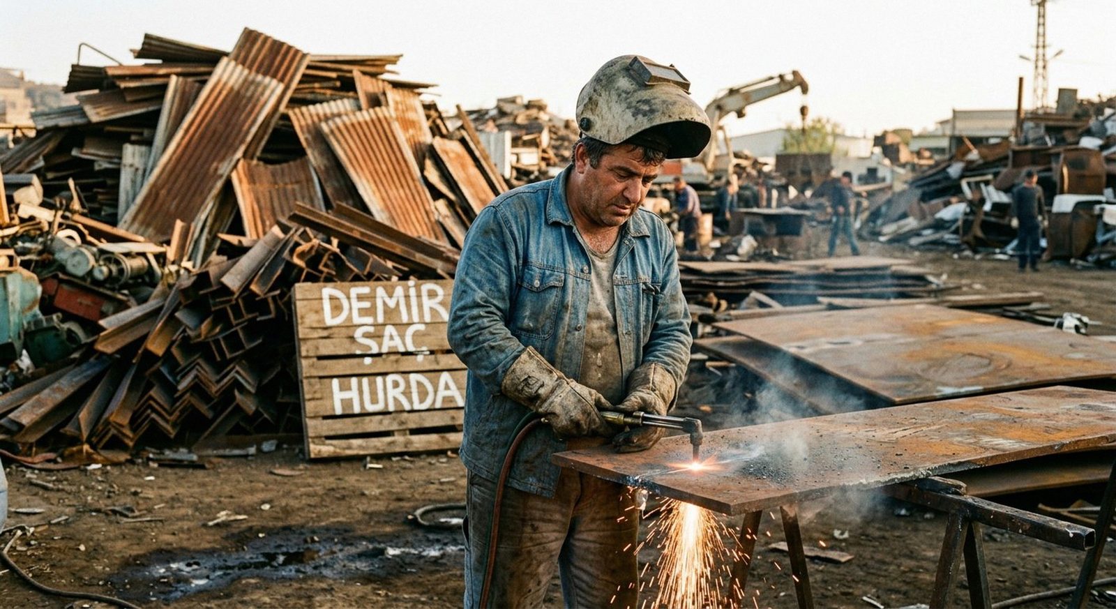 Sac ve Köşebent Hurdalarında Yükleme Hazırlığı